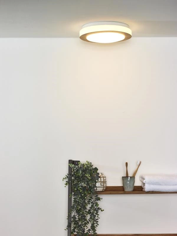 Lucide DIMY - Flush ceiling light Bathroom - Ø 28,6 cm - LED Dim. - 1x12W 3000K - IP21 - 3 StepDim - Natural - ambiance 1